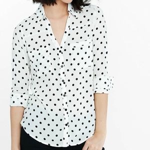 Express Portofino Polka Dot Button-Down Shirt